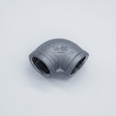 304 Stainless Steel 3/4-inch Female NPT to 3/4-inch Female NPT 90-degree elbow. Angled view to show threads. Photo credit: TCfittings.com.