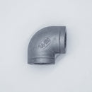 304 Stainless Steel 3/4-inch Female NPT to 3/4-inch Female NPT 90-degree elbow. Top-down view. Photo credit: TCfittings.com.