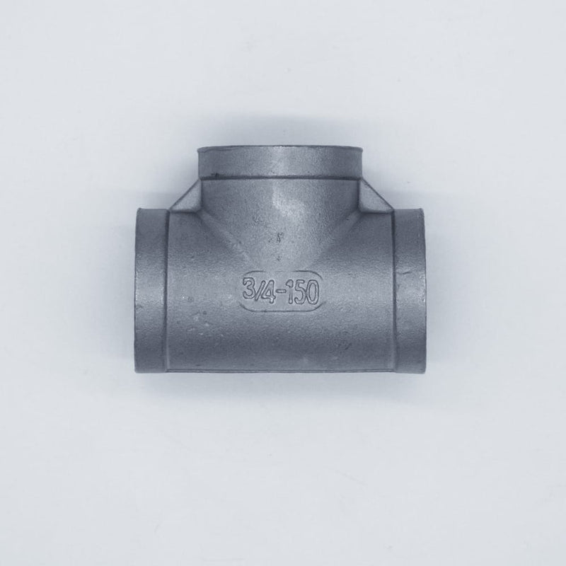  304 Stainless Steel 3/4 inch Female NPT Tee.. Top view. Photo Credit: TCfittings.com